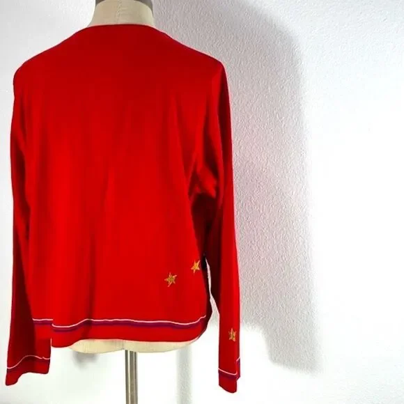 Emma Tricot Women's Sweater Cardigan Red size S Long Sleeve - Picture 4 of 8